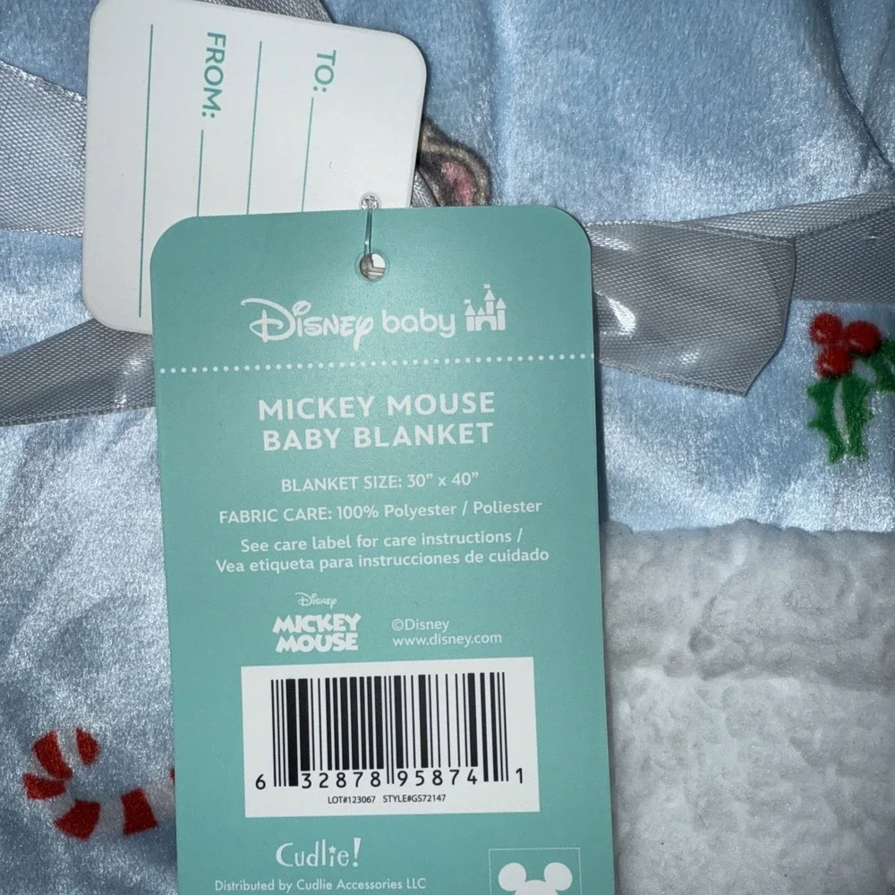 Disney Mickey Mouse Christmas‎ Baby Blanket (30 X 40 Inches) Brand New.